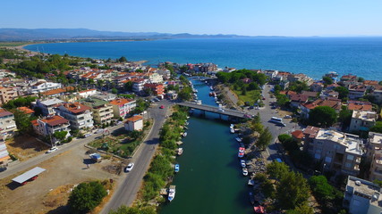 Aerial view of Balikesir,Akçay in TURKEY.
