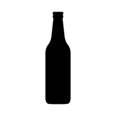 Single beer bottle isolated on a white background