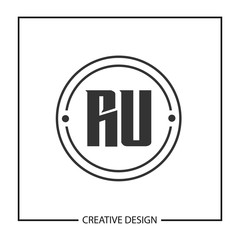 Initial Letter RU Logo Template Design