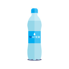 Vector 1 litre bottle of pure water on a white background