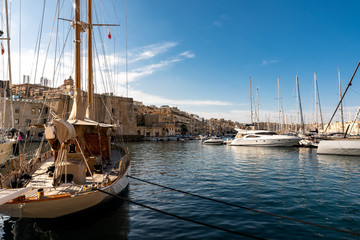 Vittoriosa Segelboote in Senglea Marina Malta