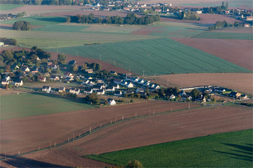 vue aérienne du village de Theillement en Seine Maritime en France