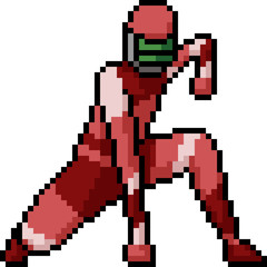 Fototapeta premium vector pixel art hero pose