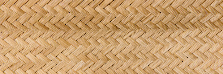 Panorama Rattan texture, detail handcraft bamboo weaving texture background,bamboo wall background.