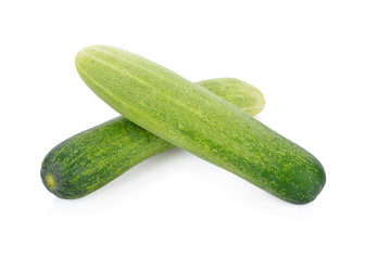 whole fresh cucumbers on white background