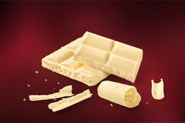 Sweet White Chocolate isolated on white background