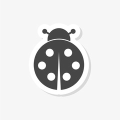 Ladybug sticker in flat style 
