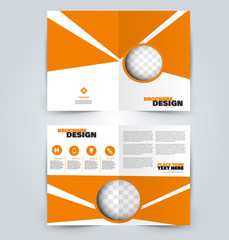 Abstract flyer design background. Brochure template. Can be used for magazine cover, business mockup, education, presentation, report. Orange color.