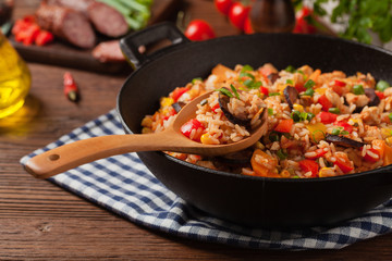 Traditional jambalaya.