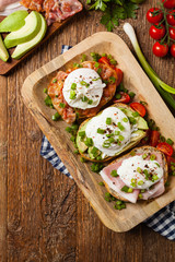 Sandwiches with a poached egg