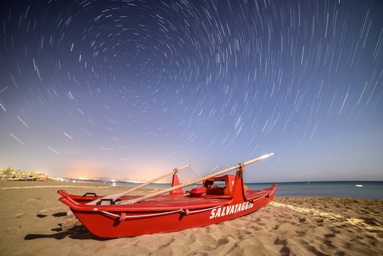Startrail Spiaggia di San Lorenzo 