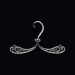 Silver hanger with a magnificent wrought pattern, romance