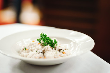 Risotto dish in a restaurant