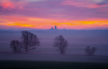 Winter dawn over the Cambridgeshire Fens