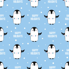 winter pattern with penguin