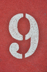 Running Track with numbers 9