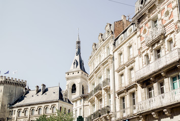 Fototapeta na wymiar View of old french town Angoulem modern quarters
