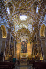 Fototapeta na wymiar Rome Italy. Church of Saint Louis of the French