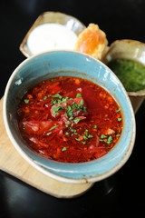 Homemade beetroot soup