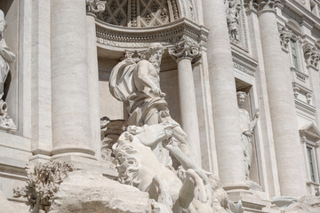 Trevi Fountain, baroque architecture in Rome, Italy