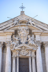 Fototapeta na wymiar Church of San Vincenzo and Anastasio next to the Trevi Fountain. Rome Italy