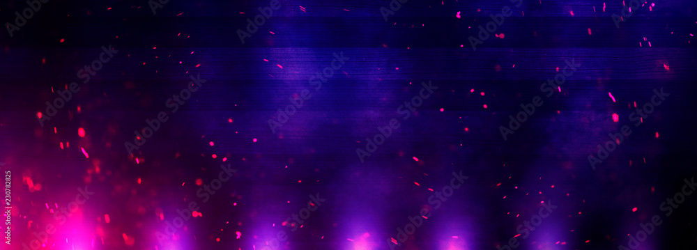 Poster background of an empty room with spotlights and lights, abstract background with neon glow
