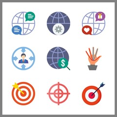 point icon. internet and targeting vector icons in point set. Use this illustration for point works.