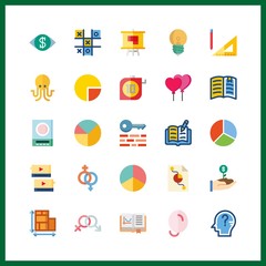 25 idea icon. Vector illustration idea set. light bulb and genders icons for idea works