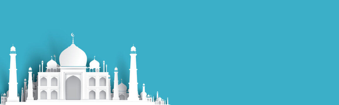 blank mosque text background, modern elegant islamic design