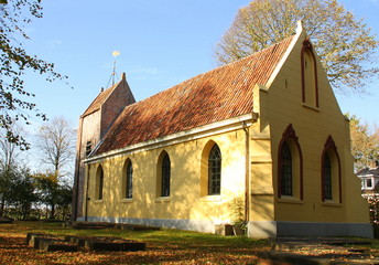 The Petrus Church from the 13th century in the village Usquert. The Netherlands