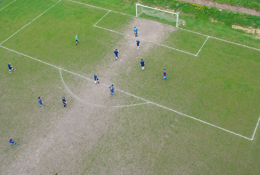 Aerial image of soccer game