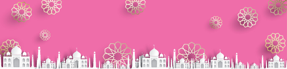 blank mosque text background, modern elegant islamic design