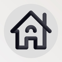Home blended bold black line icon
