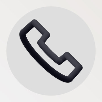 Contact us phone blended bold black line icon