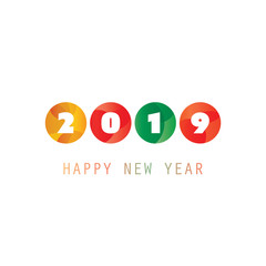 Simple Colorful New Year Card, Cover or Background Design Template - 2019
