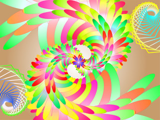 Attractive colorful design abstract digital art create by shapes