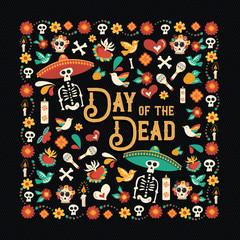 Day of the dead mexican celebration greeting card