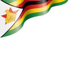 Zimbabwe flag, vector illustration on a white background - obrazy, fototapety, plakaty