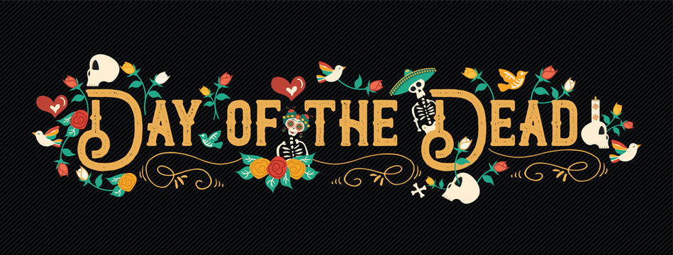 Day of the dead mexican celebration web banner