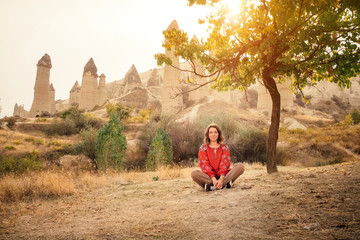Tourist have vacation in Cappadocia