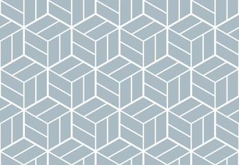 The geometric pattern with lines. Seamless vector background. White and blue texture. Graphic modern pattern. Simple lattice graphic design