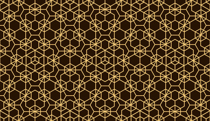 The geometric pattern with lines. Seamless vector background. Brown and gold texture. Graphic modern pattern. Simple lattice graphic design