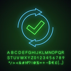 Checking process neon light icon