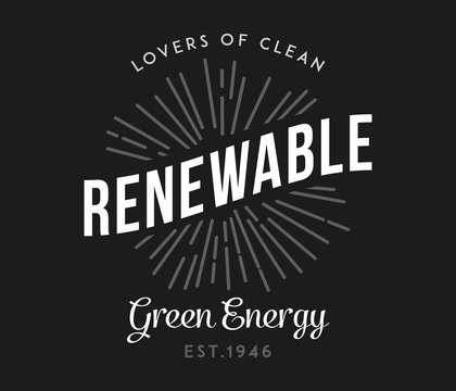 Bio and renewable green energy white on black
