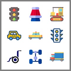 car icons set. wild, cityscape, isolated and mechanical graphic works