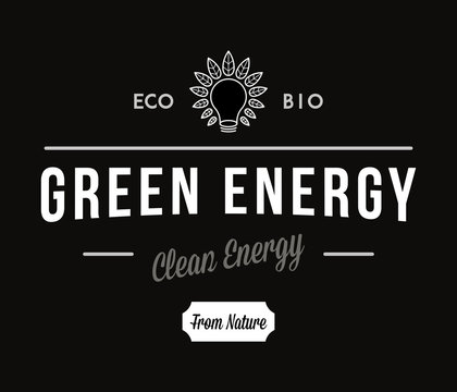 Bio green energy white on black