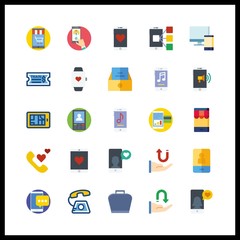 telephone icons set. object, women, person and tracker graphic works
