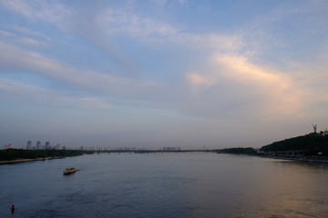 Naklejka na ściany i meble view of the river in Kyiv