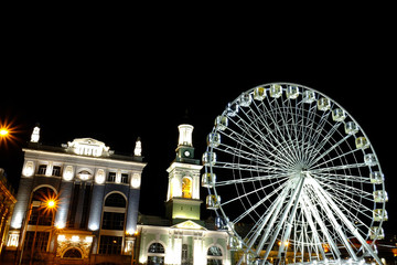 Rotating carousel in Kiev, Ukraine