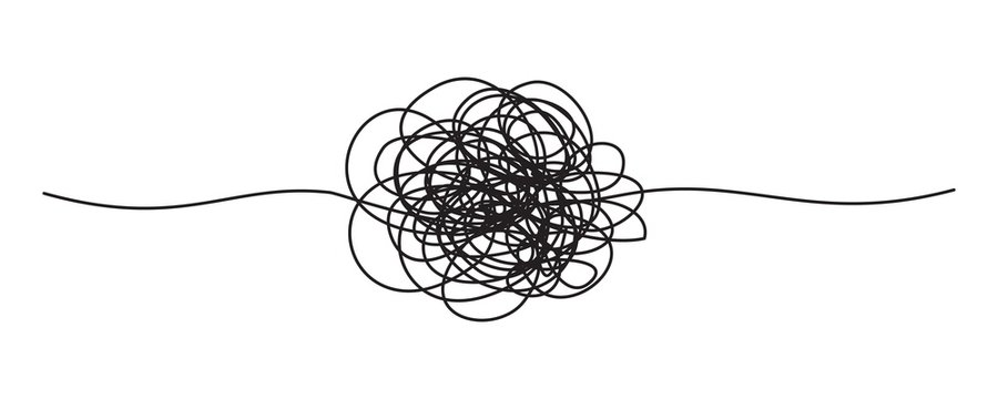 Tangled grungy round scribble